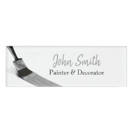 Etiqueta De Nombre Pintura Painter Service Company Brush Gray