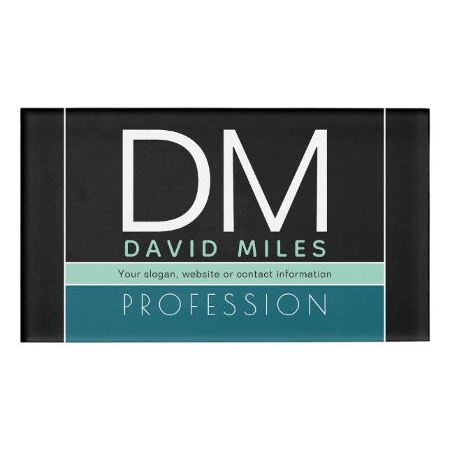 Etiqueta De Nombre Plantilla empresarial moderna | Personalizable Tod (Anverso)