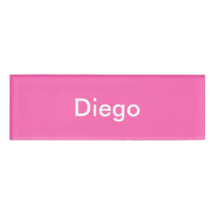 Etiqueta De Nombre Plantilla personalizada de rosa caliente