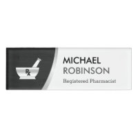 Plata negra moderna del logotipo del farmacéutico
