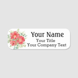 Etiqueta de nombre Primoriza Flores Personalizado 