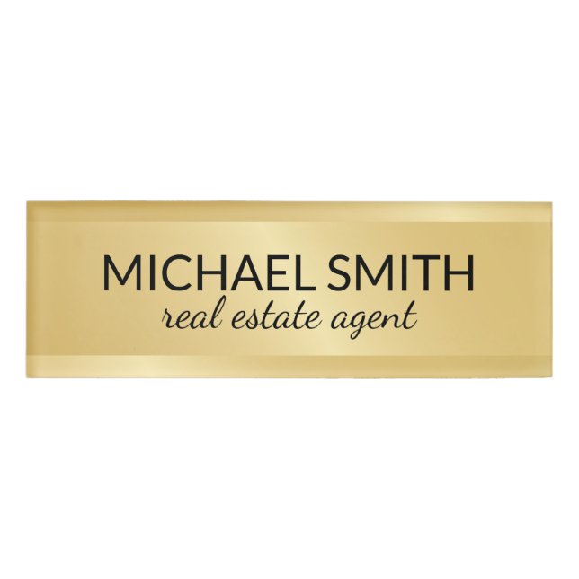 Etiqueta de nombre profesional Gold (Anverso)