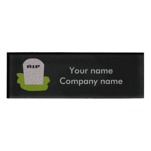 Etiqueta De Nombre QEPD Tombstone Personalizado
