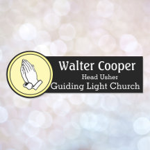 Etiqueta de nombre Rezando las manos o tu logotipo