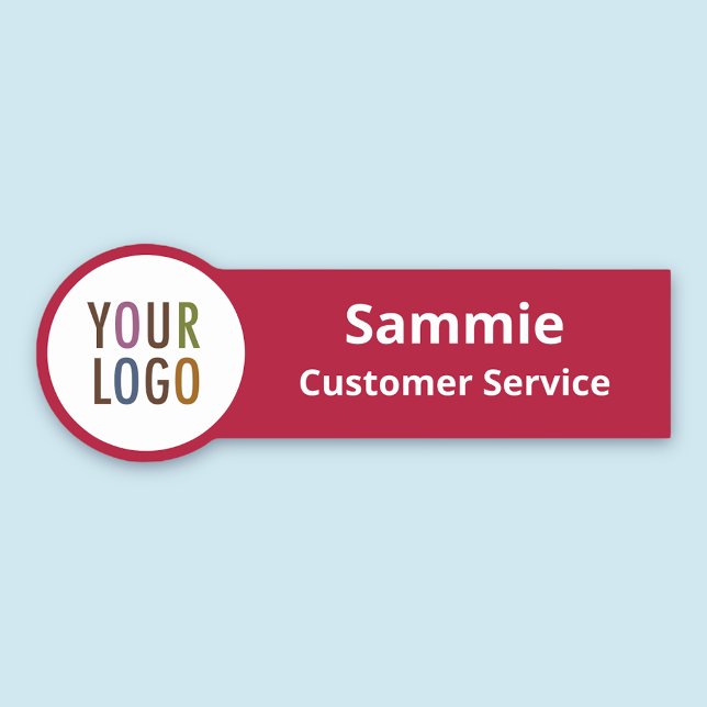 Etiqueta de nombre rojo personalizado para el logo (MISOOK Circle Name Tag)