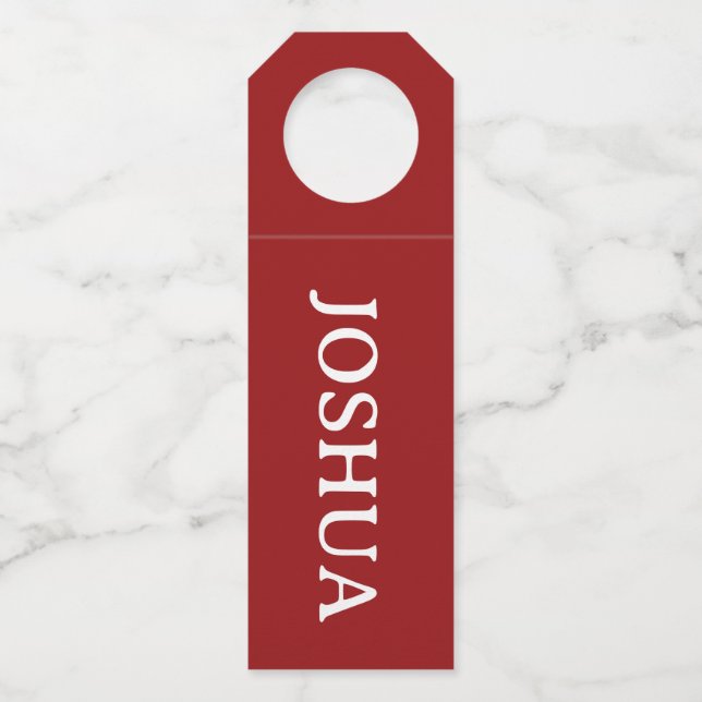 Etiqueta De Nombre Rojo Rústico Para Calcetín/Bote (Anverso)