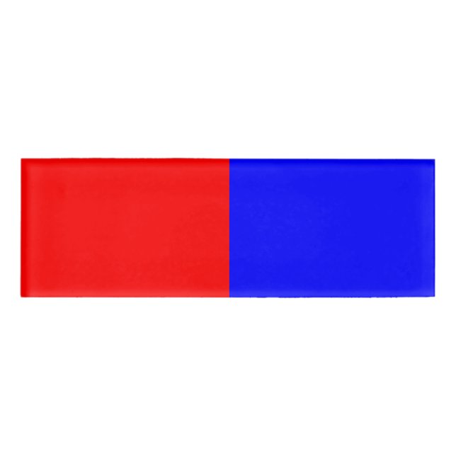 Etiqueta de nombre rojo y azul (Anverso)