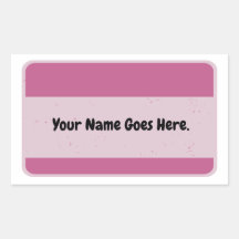 Etiqueta de nombre rosa