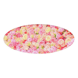 Etiqueta De Nombre Rosa