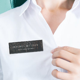 Etiqueta De Nombre Rosa Gold Marquee