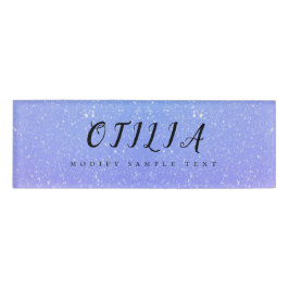 Etiqueta De Nombre Salón de belleza purpurina Ombre