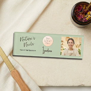 Etiqueta De Nombre Salón de Uñas de Lujo Boutique Elite Logotipo de M