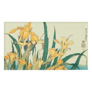 Etiqueta De Nombre Saltamontes Hokusai y el iris Japón