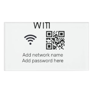 Etiqueta De Nombre Señal de contraseña de Wifi, agregue el código Q R