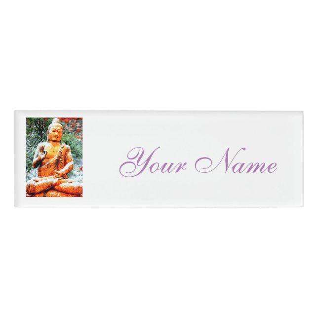 Etiqueta De Nombre serene sit buddha (Anverso)