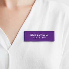 Etiqueta De Nombre Simple Básico Mínimo Púrpura Blanco Título Moderno