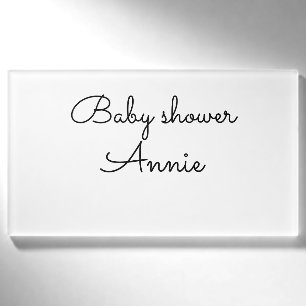 Etiqueta De Nombre simple minimal agrega tu nombre texto baby shower 
