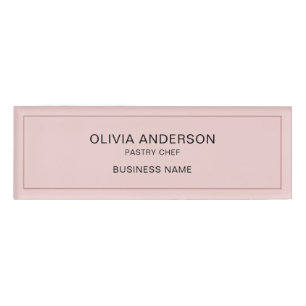 Etiqueta De Nombre Simple panadería Pink Business Magnetic