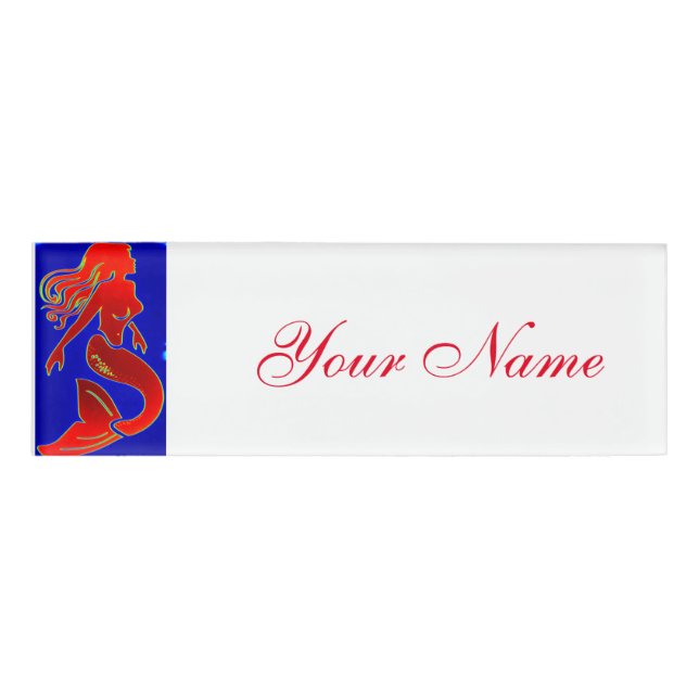 Etiqueta De Nombre sirena roja del perno-para arriba (Anverso)