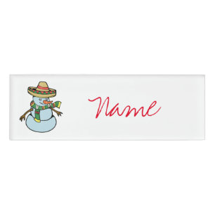 Etiqueta De Nombre Sombrero mexicano Santa Thunder_Cove