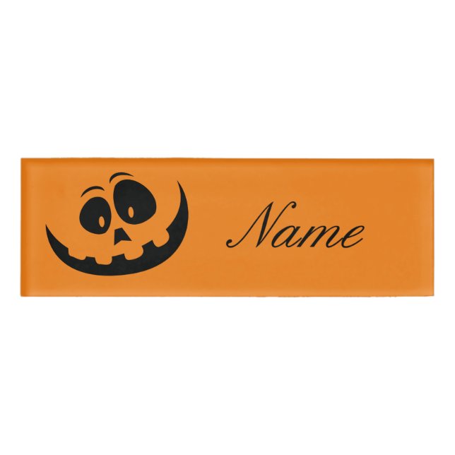 Etiqueta De Nombre Sonriente Jack O'lantern Thunder_Cove (Anverso)