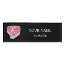 Etiqueta de nombre T-bone del carnicero