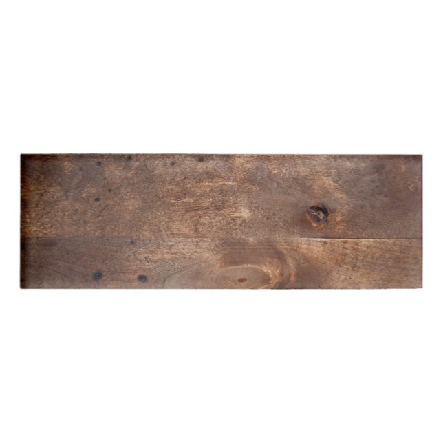 Etiqueta De Nombre Tablero gastado del pino (Anverso)