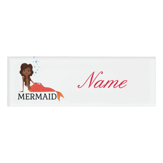 Etiqueta De Nombre Tanned Brunette Mermaid Thunder_Cove (Anverso)