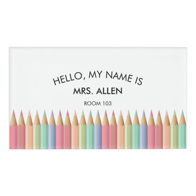 Etiqueta De Nombre Tarjeta de identificación del profesor (Anverso)