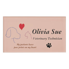 Etiqueta De Nombre Técnico Veterinario Dibuja En Mi Corazón #2