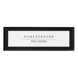 Etiqueta De Nombre Tipografía moderna limpia minimalista simple B&W