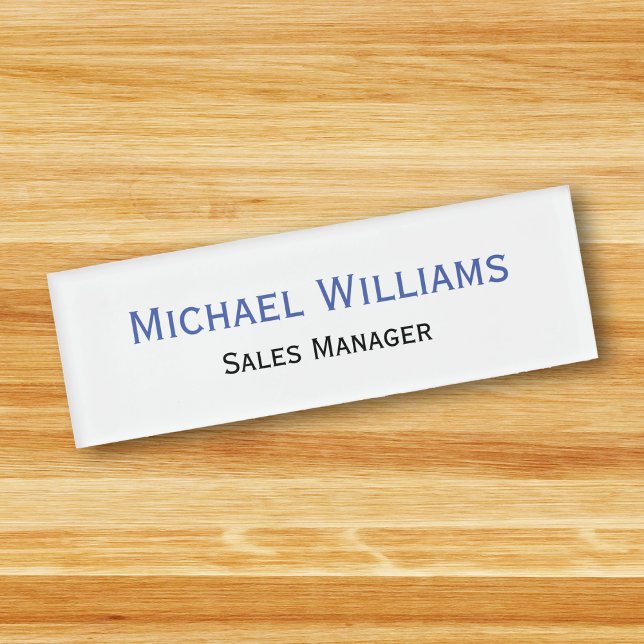 Etiqueta De Nombre Título Ejecutivo Profesional Personalizado Magnéti (Custom Professional Executive Title Plain Magnetic Name Tag)