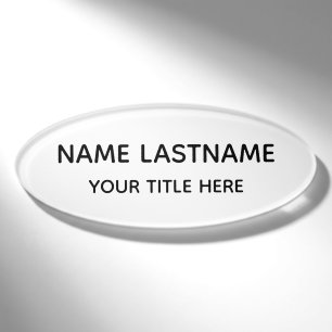 Etiqueta De Nombre Título Simple Básico Minimalista Blanco Moderno Ne