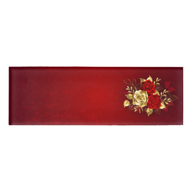 Etiqueta De Nombre Tres Rosas Joyas (Anverso)