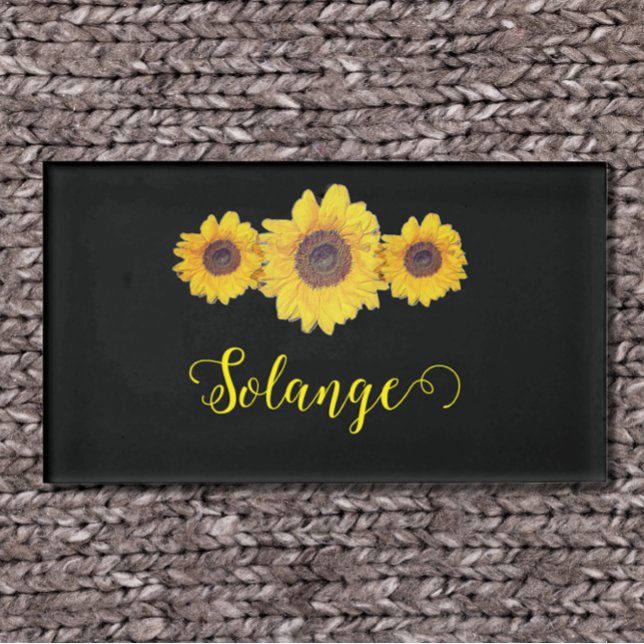 Etiqueta De Nombre Trío de girasol-personalizado (Subido por el creador)