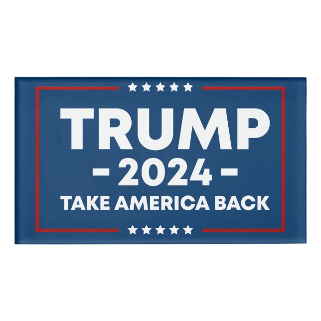 Etiqueta De Nombre Trump 2024 Keep America Great - clásico diseño Car (Anverso)