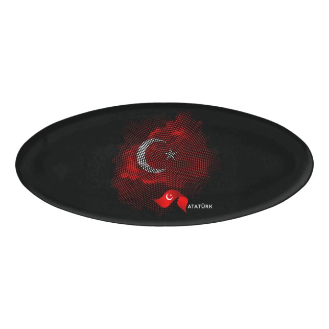 Etiqueta De Nombre Turkey flag (Anverso)