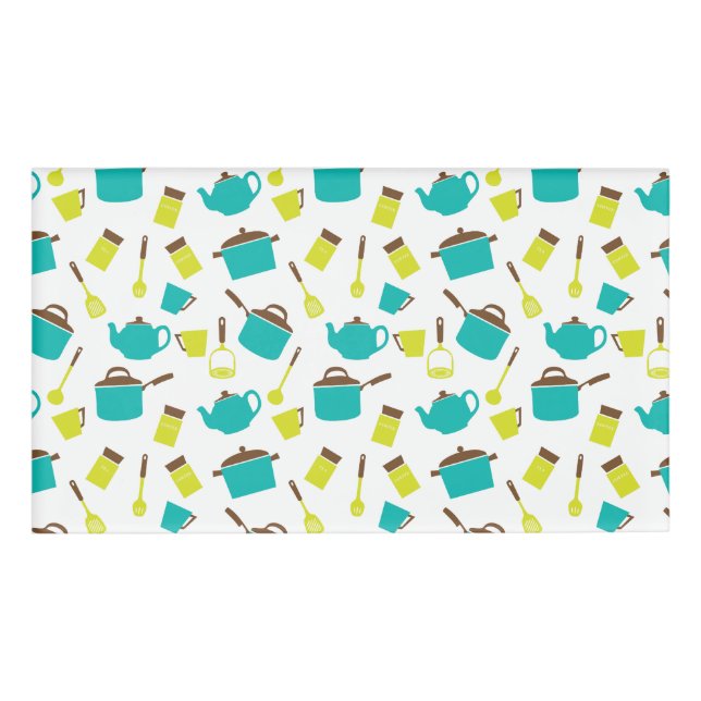 Etiqueta De Nombre Utensilios de cocina, vajilla, cubiertos, vajilla  (Anverso)