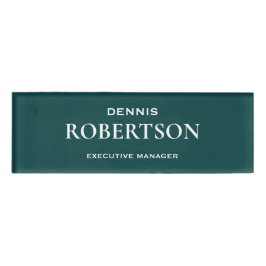 Etiqueta De Nombre Verde azulado empresarial simple y personalizado