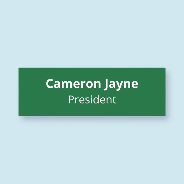 Etiqueta de nombre verde clásica Título profesiona (MISOOK Classic Rectangle Green Name Tag)