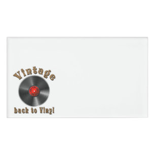 Etiqueta De Nombre Vintage - De vuelta a Vinyl, el registro vuelve