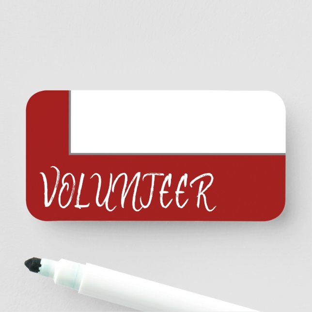 Etiqueta de nombre "VOLUNTARIO" glamorosa (In situ)