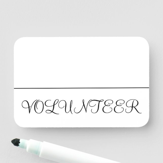 Etiqueta de nombre "VOLUNTARIO" respetable y elega (In situ)