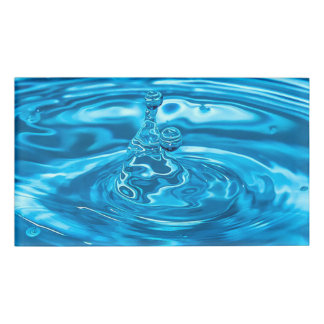 Etiqueta De Nombre Water Background - Blue