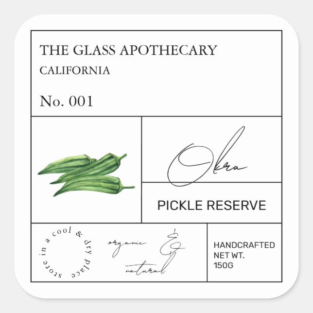 Etiqueta de Okra apotecaria (Anverso)