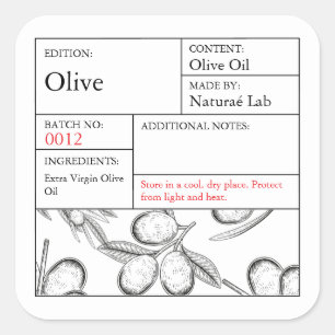 Etiqueta de oliva de la farmacia Black & White