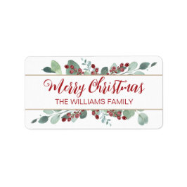 Etiqueta de oro de CranBerries para navidad