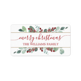 Etiqueta de oro de CranBerries para navidad