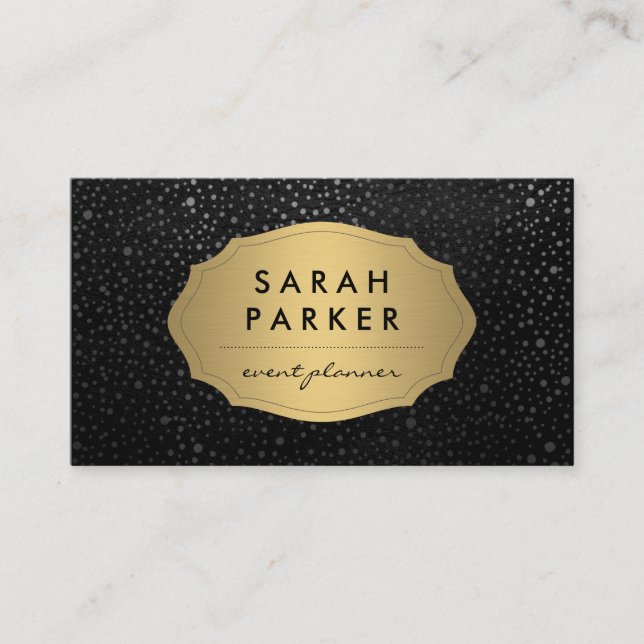 Etiqueta de oro falsa con patrón de punto metálico (Anverso)