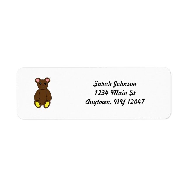 Etiqueta de oso marrón (Frente)